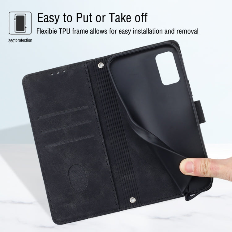 For Samsung Galaxy M52 5G Skin-feel Embossed Leather Phone Case