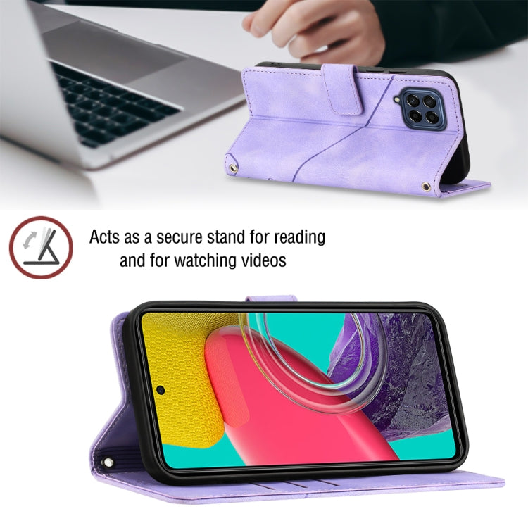 For Samsung Galaxy M53 5G Skin-feel Embossed Leather Phone Case