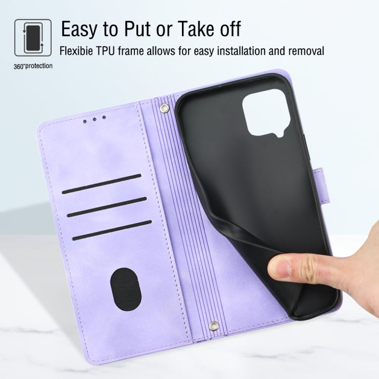 For Samsung Galaxy M53 5G Skin-feel Embossed Leather Phone Case