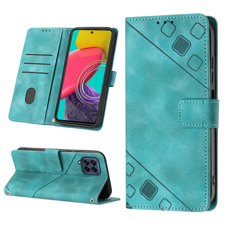 For Samsung Galaxy M53 5G Skin-feel Embossed Leather Phone Case