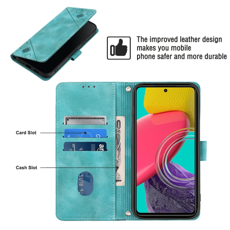 For Samsung Galaxy M53 5G Skin-feel Embossed Leather Phone Case