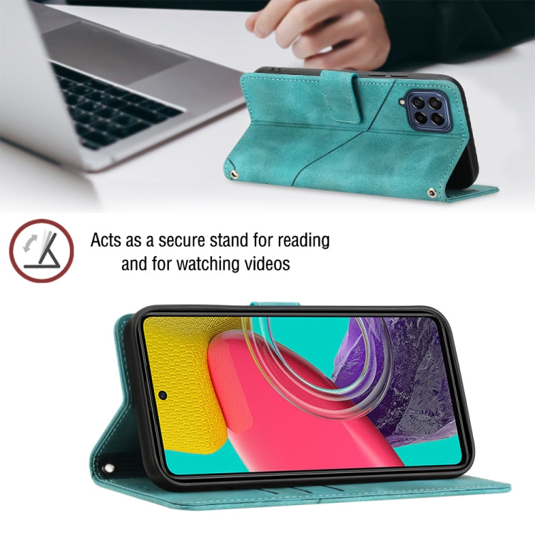 For Samsung Galaxy M53 5G Skin-feel Embossed Leather Phone Case
