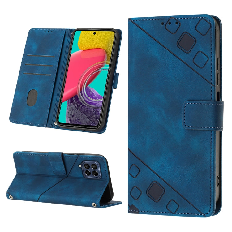 For Samsung Galaxy M53 5G Skin-feel Embossed Leather Phone Case