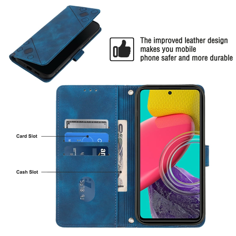 For Samsung Galaxy M53 5G Skin-feel Embossed Leather Phone Case