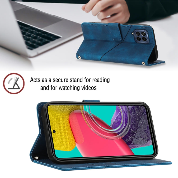 For Samsung Galaxy M53 5G Skin-feel Embossed Leather Phone Case