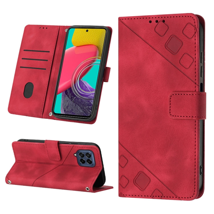 For Samsung Galaxy M53 5G Skin-feel Embossed Leather Phone Case