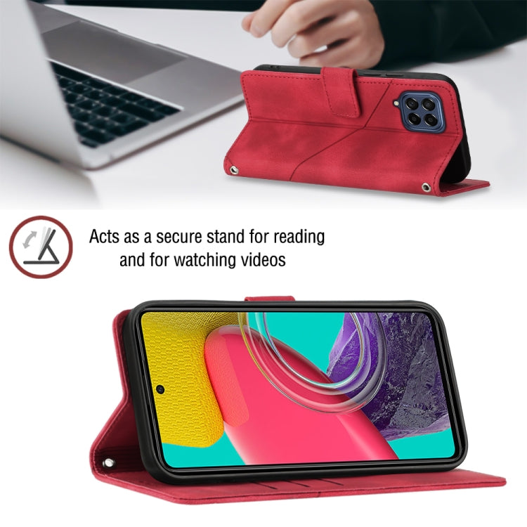 For Samsung Galaxy M53 5G Skin-feel Embossed Leather Phone Case