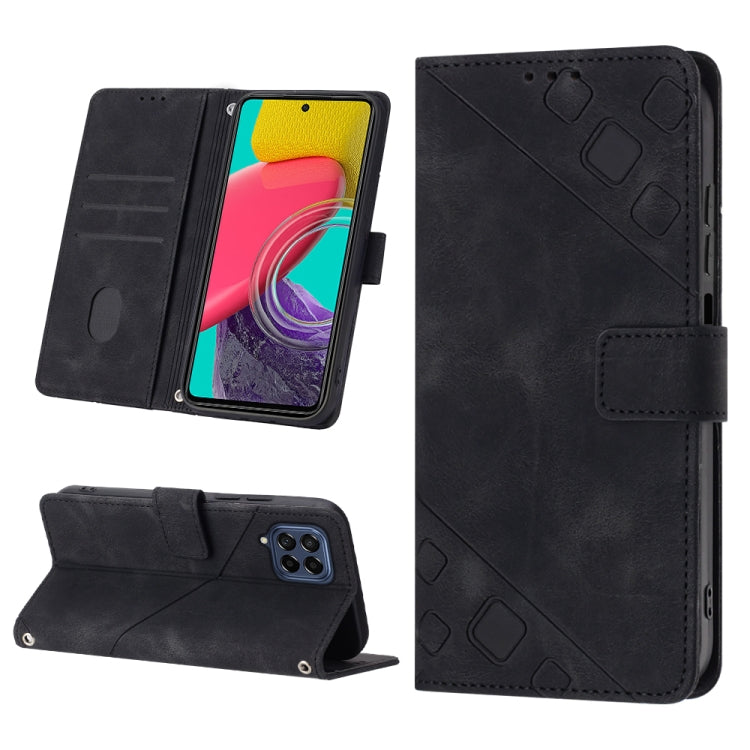 For Samsung Galaxy M53 5G Skin-feel Embossed Leather Phone Case