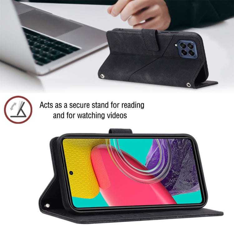 For Samsung Galaxy M53 5G Skin-feel Embossed Leather Phone Case
