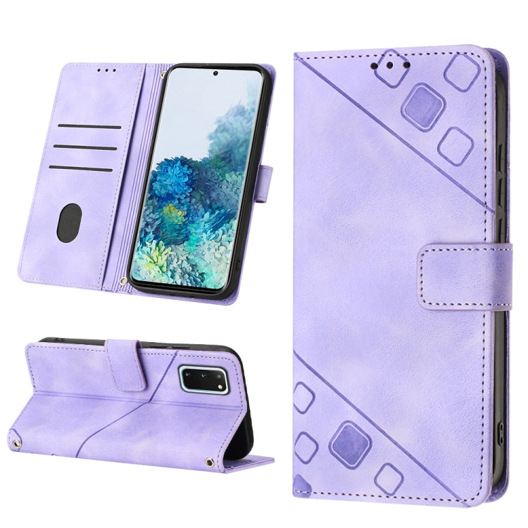 For Samsung Galaxy S20 Skin-feel Embossed Leather Phone Case