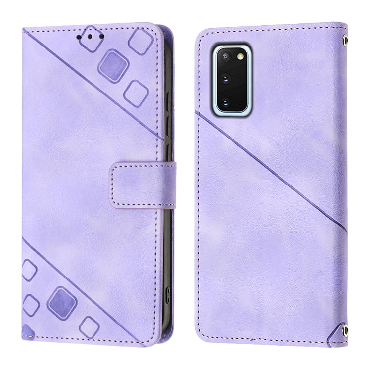 For Samsung Galaxy S20 Skin-feel Embossed Leather Phone Case