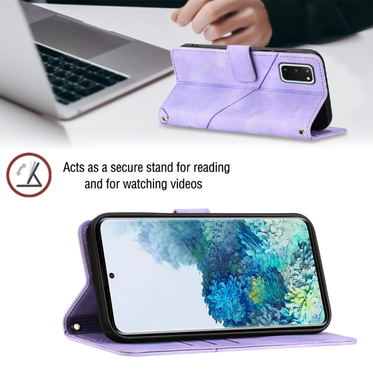 For Samsung Galaxy S20 Skin-feel Embossed Leather Phone Case