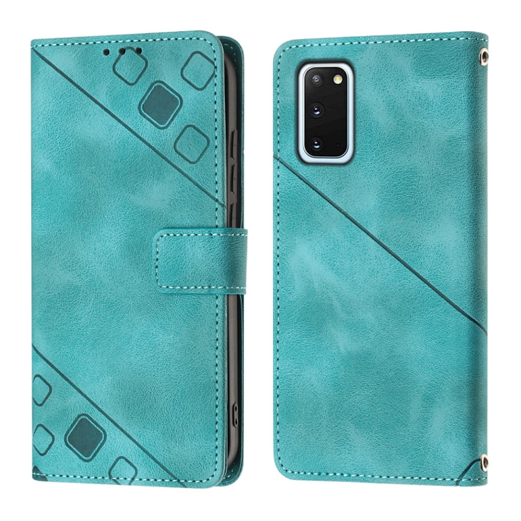 For Samsung Galaxy S20 Skin-feel Embossed Leather Phone Case