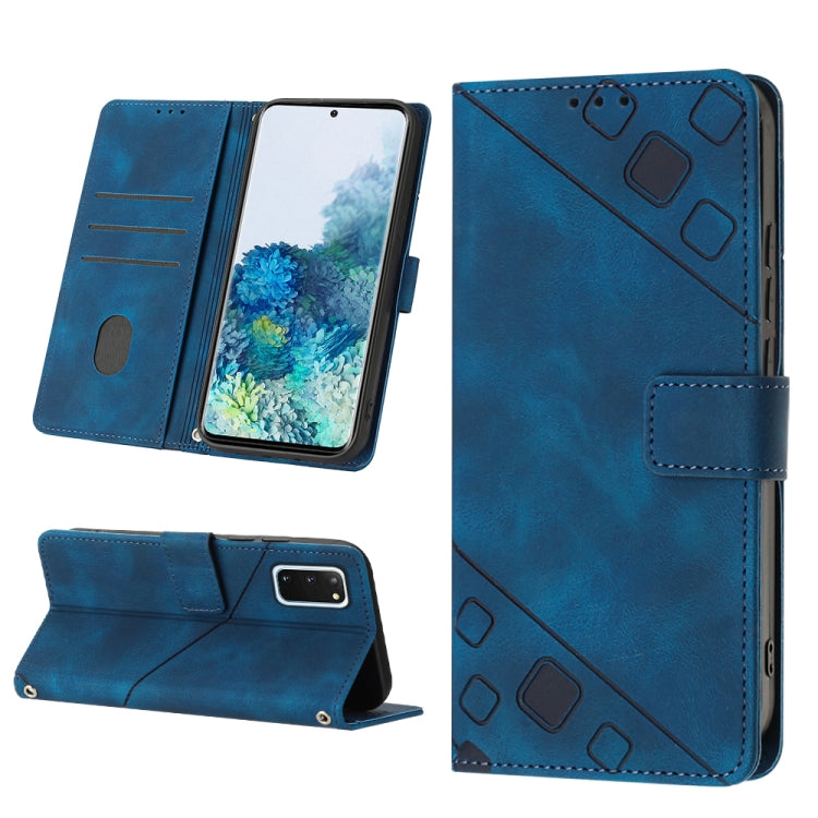 For Samsung Galaxy S20 Skin-feel Embossed Leather Phone Case