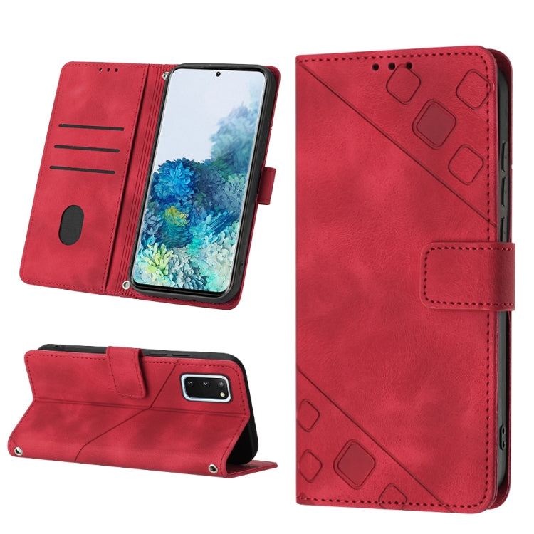 For Samsung Galaxy S20 Skin-feel Embossed Leather Phone Case