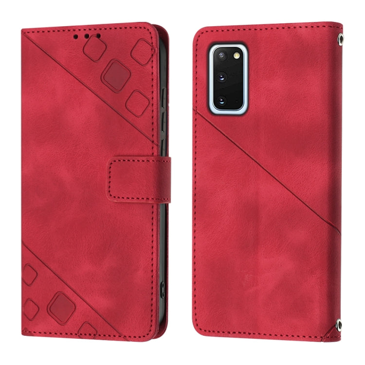 For Samsung Galaxy S20 Skin-feel Embossed Leather Phone Case