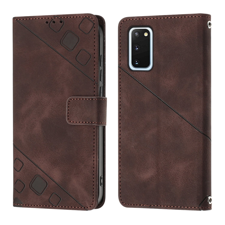 For Samsung Galaxy S20 Skin-feel Embossed Leather Phone Case