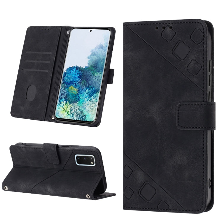 For Samsung Galaxy S20 Skin-feel Embossed Leather Phone Case
