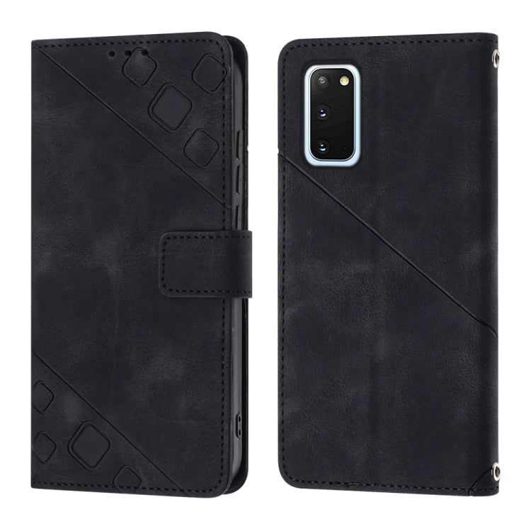 For Samsung Galaxy S20 Skin-feel Embossed Leather Phone Case