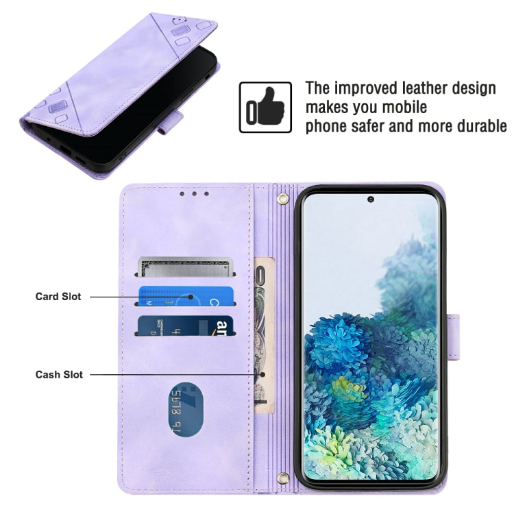 For Samsung Galaxy S20+ Skin-feel Embossed Leather Phone Case