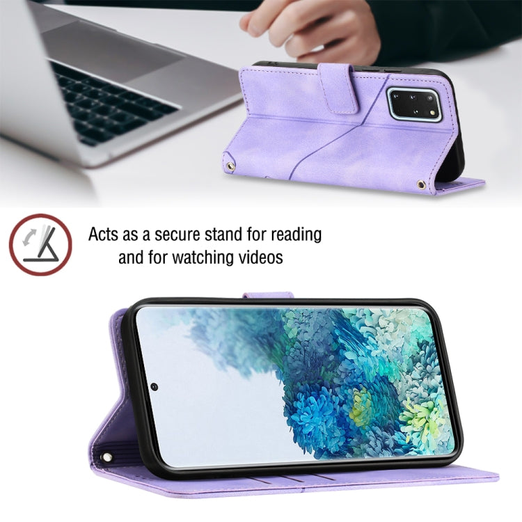 For Samsung Galaxy S20+ Skin-feel Embossed Leather Phone Case