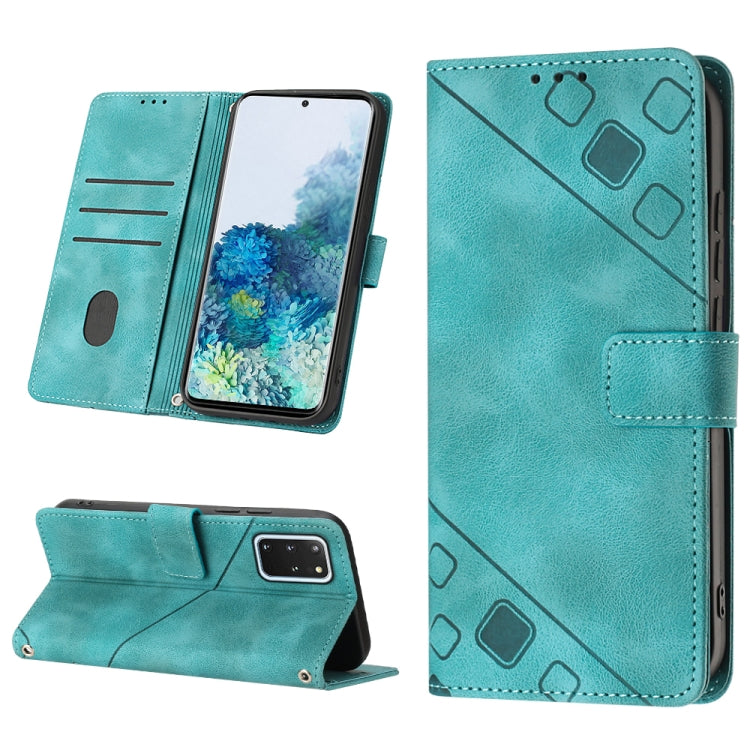 For Samsung Galaxy S20+ Skin-feel Embossed Leather Phone Case