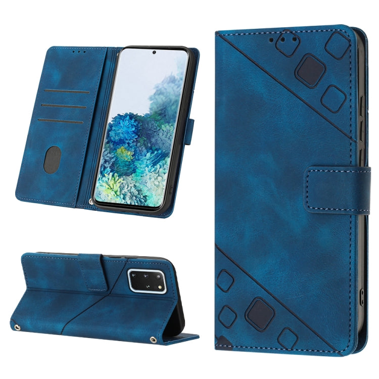 For Samsung Galaxy S20+ Skin-feel Embossed Leather Phone Case