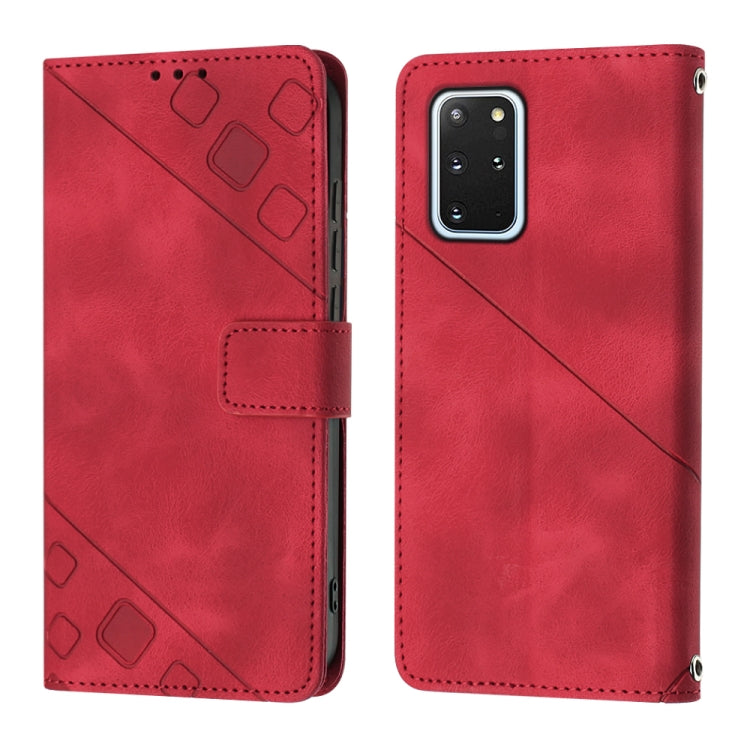 For Samsung Galaxy S20+ Skin-feel Embossed Leather Phone Case