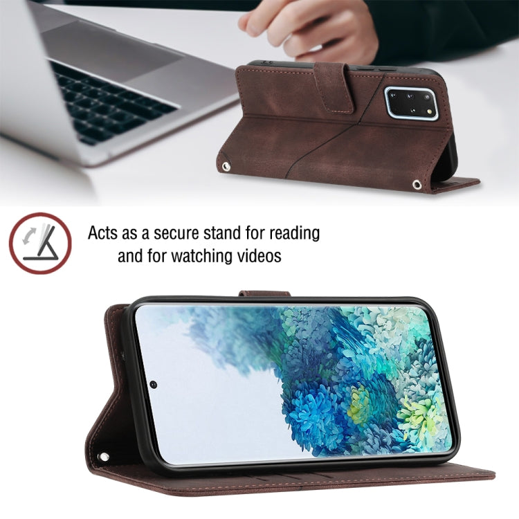 For Samsung Galaxy S20+ Skin-feel Embossed Leather Phone Case