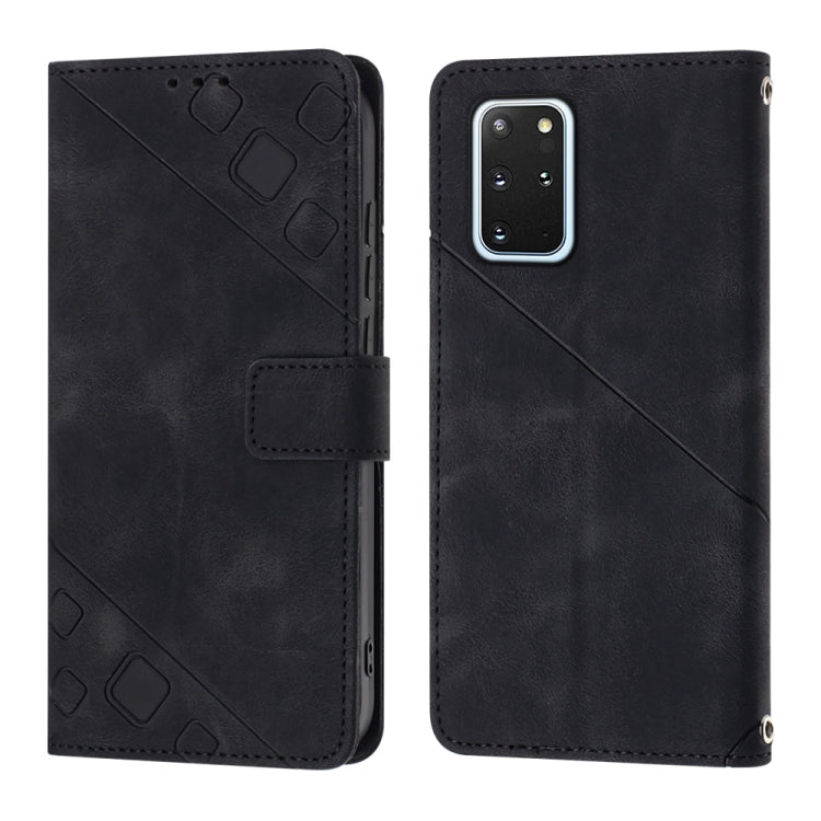 For Samsung Galaxy S20+ Skin-feel Embossed Leather Phone Case