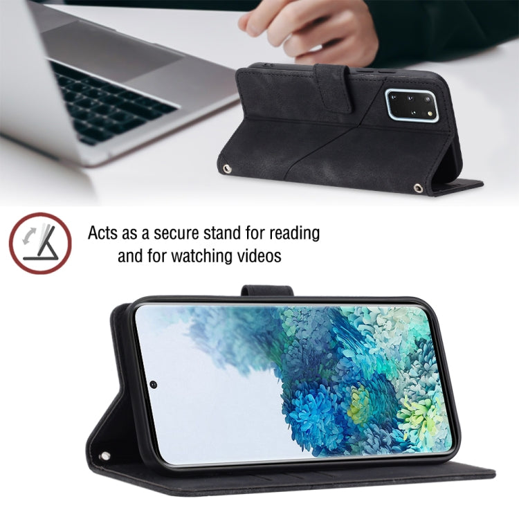 For Samsung Galaxy S20+ Skin-feel Embossed Leather Phone Case