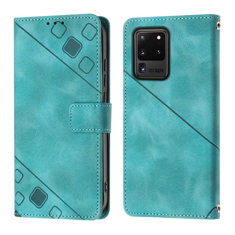 For Samsung Galaxy S20 Ultra Skin-feel Embossed Leather Phone Case