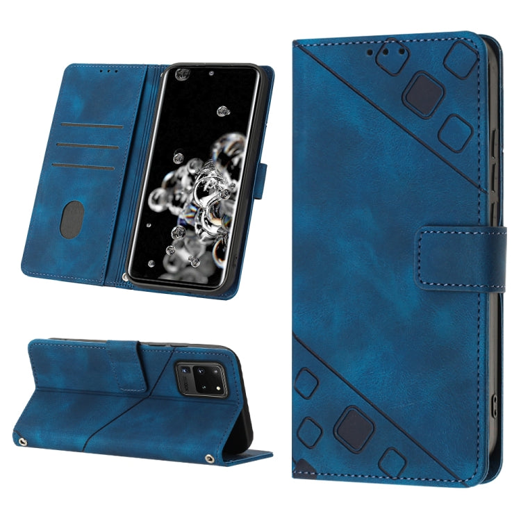 For Samsung Galaxy S20 Ultra Skin-feel Embossed Leather Phone Case