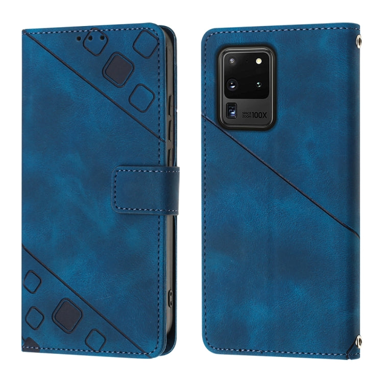 For Samsung Galaxy S20 Ultra Skin-feel Embossed Leather Phone Case