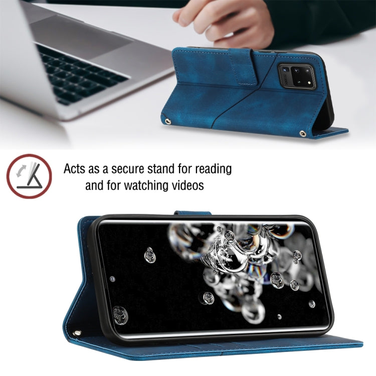 For Samsung Galaxy S20 Ultra Skin-feel Embossed Leather Phone Case