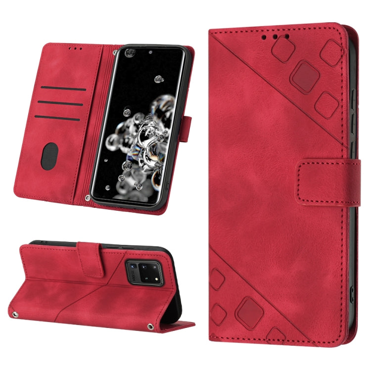 For Samsung Galaxy S20 Ultra Skin-feel Embossed Leather Phone Case