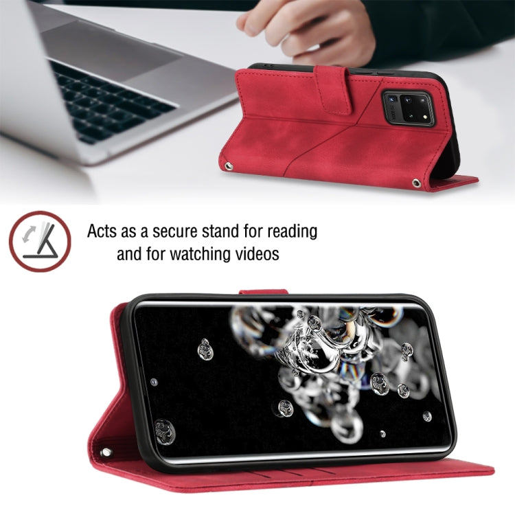 For Samsung Galaxy S20 Ultra Skin-feel Embossed Leather Phone Case