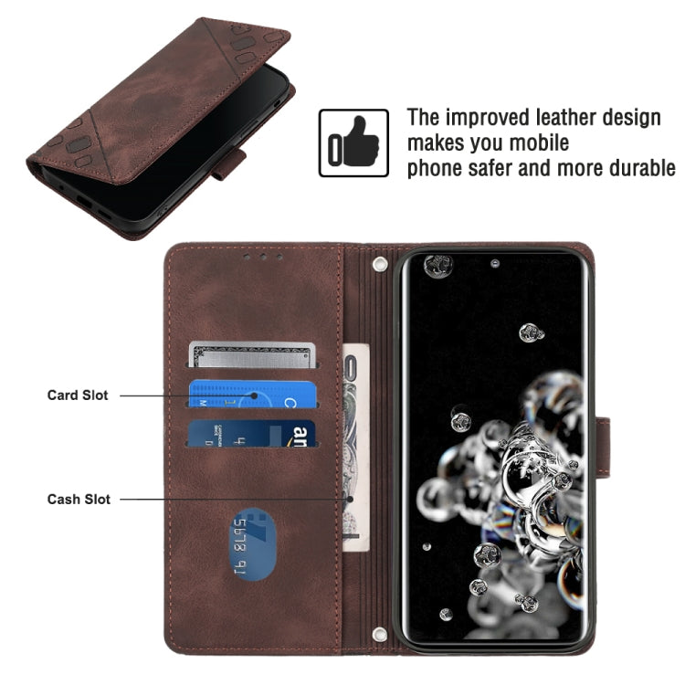 For Samsung Galaxy S20 Ultra Skin-feel Embossed Leather Phone Case