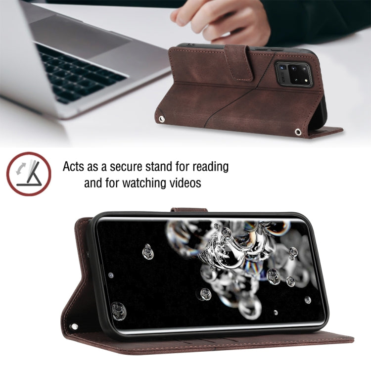 For Samsung Galaxy S20 Ultra Skin-feel Embossed Leather Phone Case