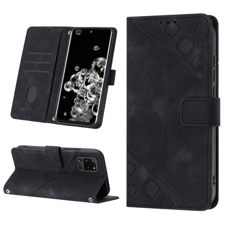 For Samsung Galaxy S20 Ultra Skin-feel Embossed Leather Phone Case