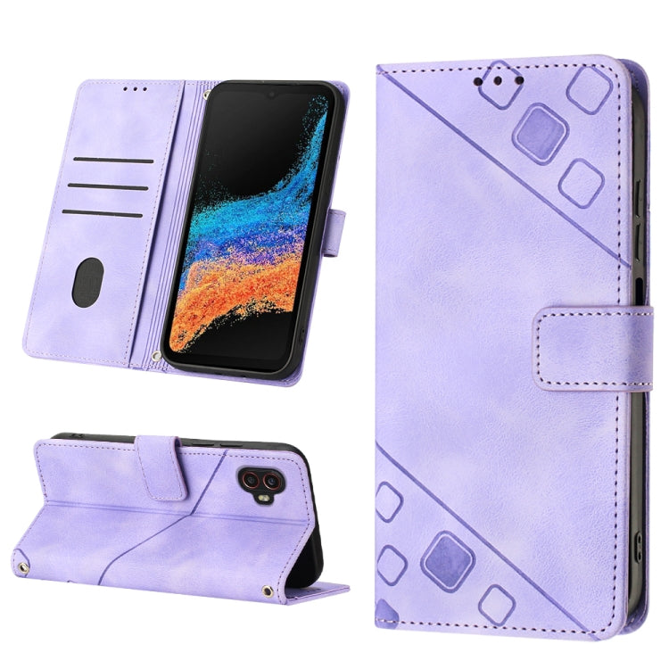 For Samsung Galaxy Xcover6 Pro Skin-feel Embossed Leather Phone Case