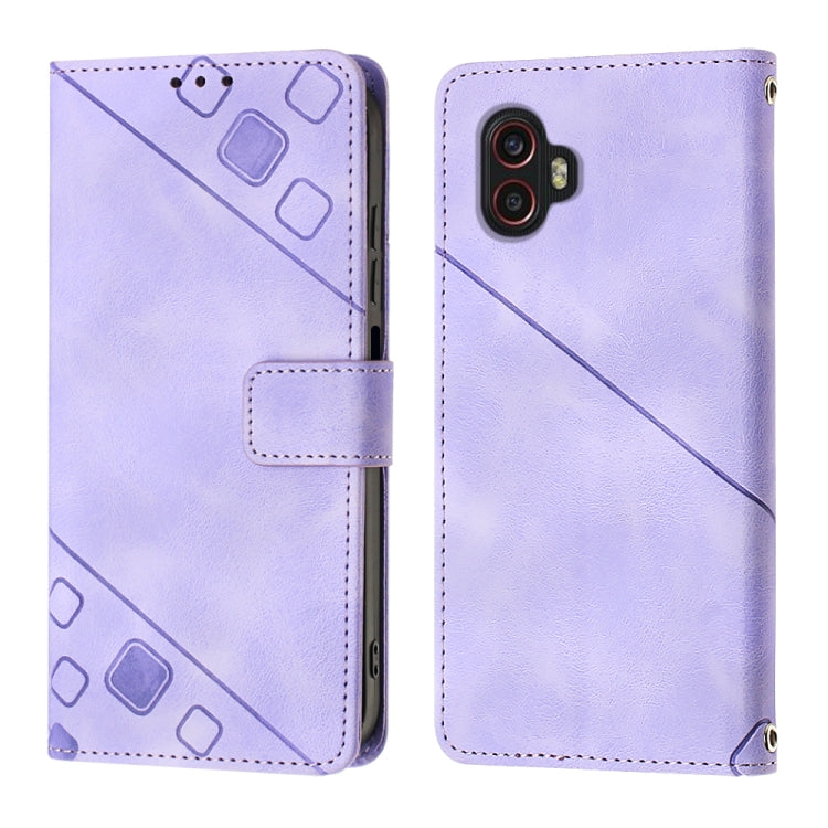For Samsung Galaxy Xcover6 Pro Skin-feel Embossed Leather Phone Case