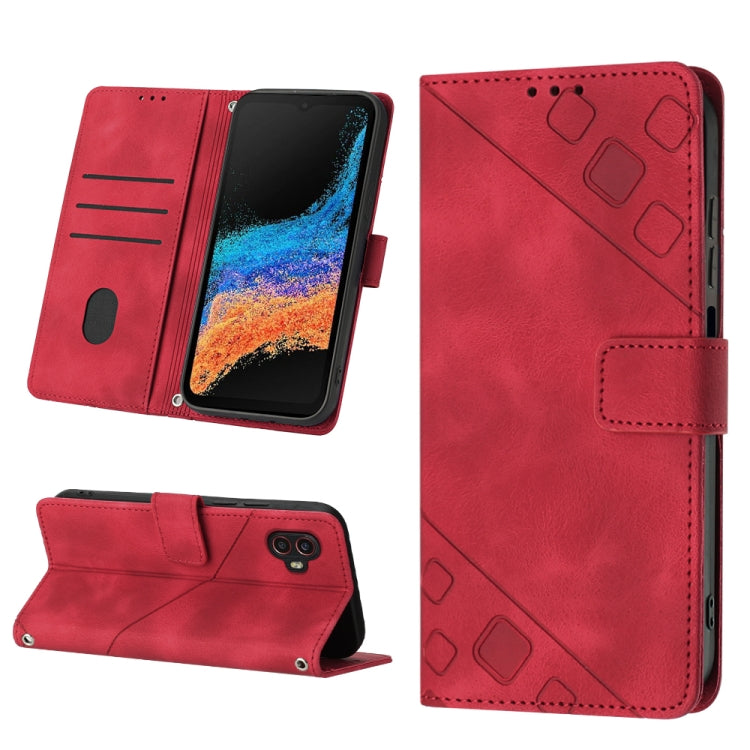 For Samsung Galaxy Xcover6 Pro Skin-feel Embossed Leather Phone Case