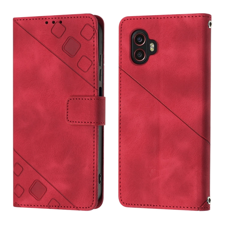 For Samsung Galaxy Xcover6 Pro Skin-feel Embossed Leather Phone Case