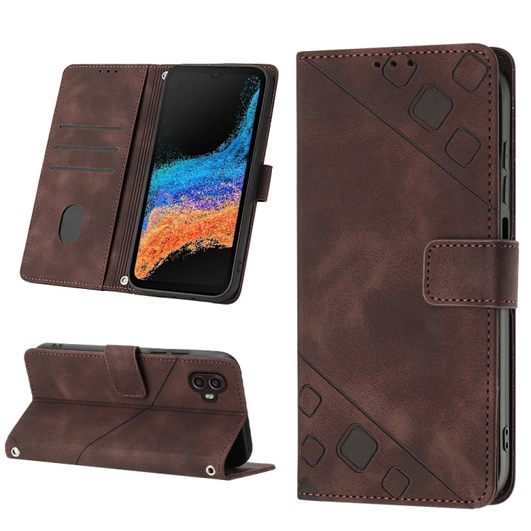 For Samsung Galaxy Xcover6 Pro Skin-feel Embossed Leather Phone Case