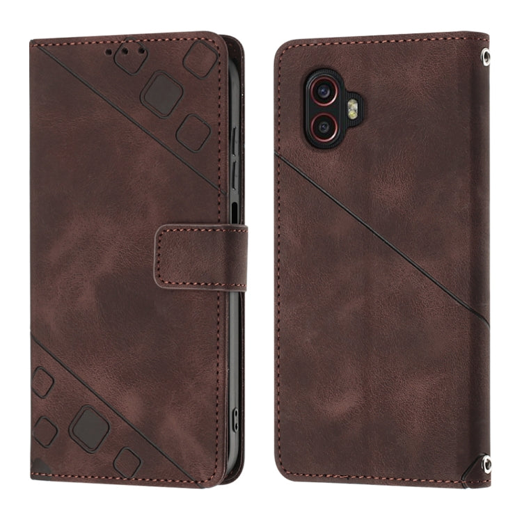 For Samsung Galaxy Xcover6 Pro Skin-feel Embossed Leather Phone Case