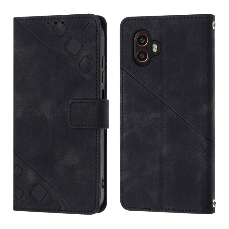 For Samsung Galaxy Xcover6 Pro Skin-feel Embossed Leather Phone Case