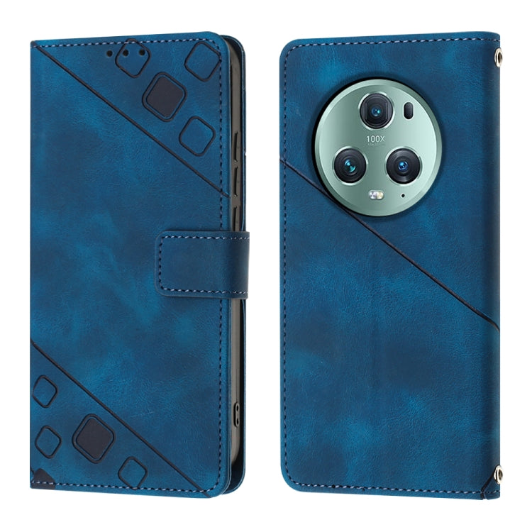 For Honor Magic5 Pro Skin-feel Embossed Leather Phone Case