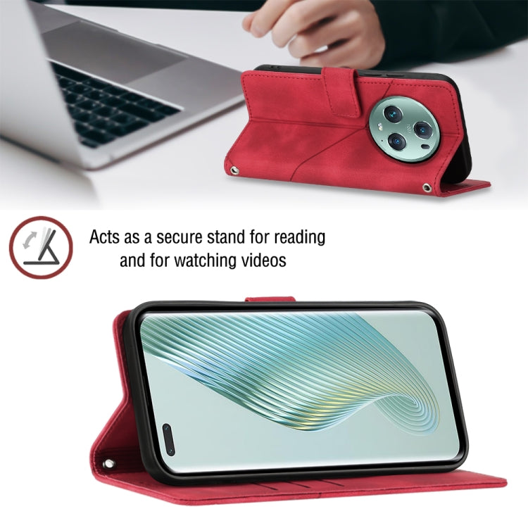 For Honor Magic5 Pro Skin-feel Embossed Leather Phone Case