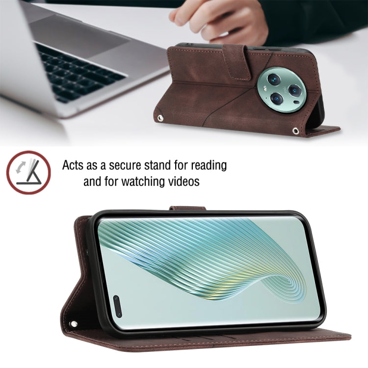 For Honor Magic5 Pro Skin-feel Embossed Leather Phone Case